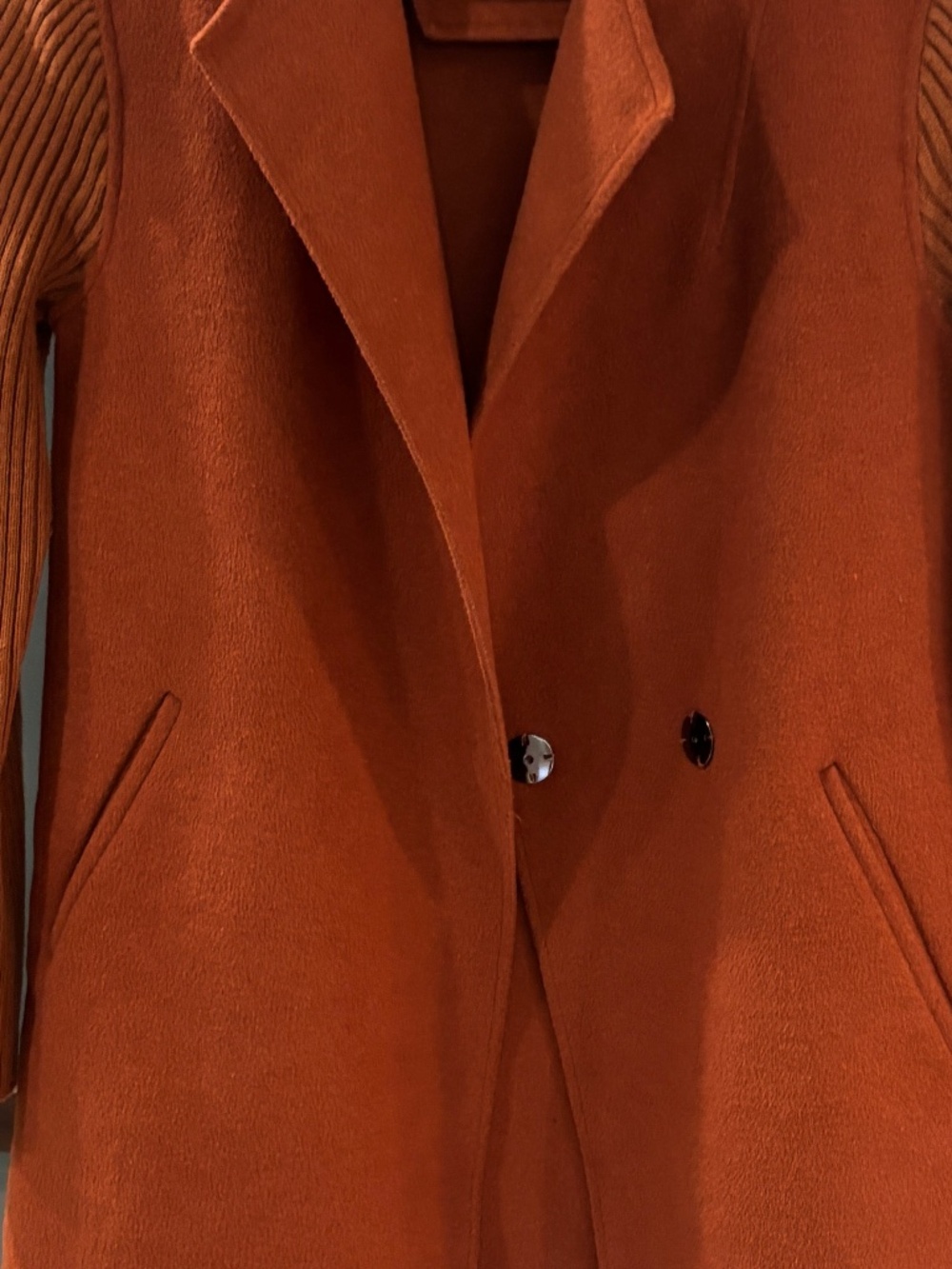 Kenneth Cole New York Double Face Wool Coat - Burnt Orange Size XSP - Picture 11 of 14
